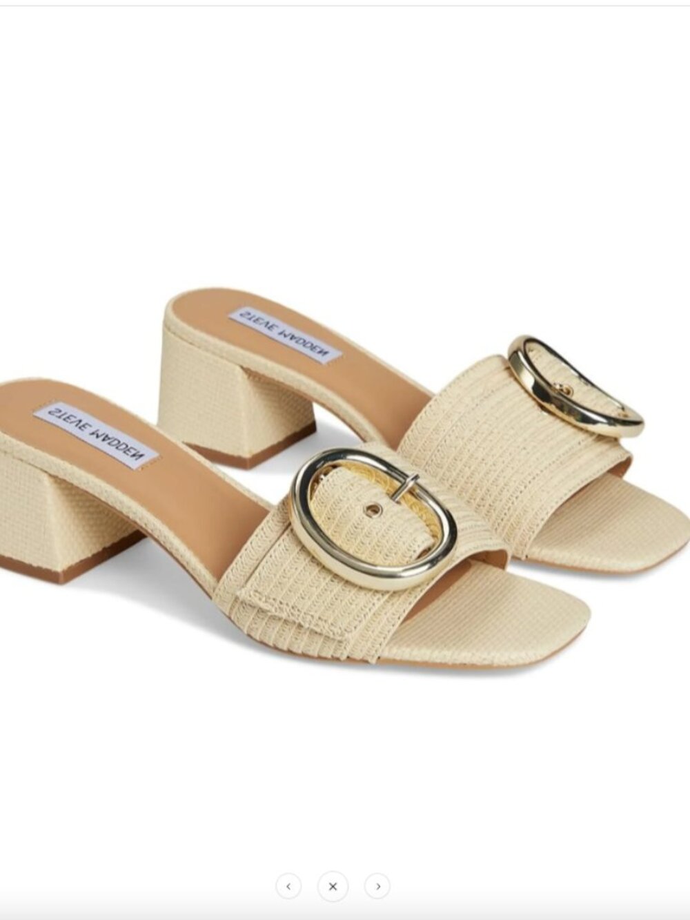 Steve Madden Seacrest Buckle Sandals Natural Raffia NEW